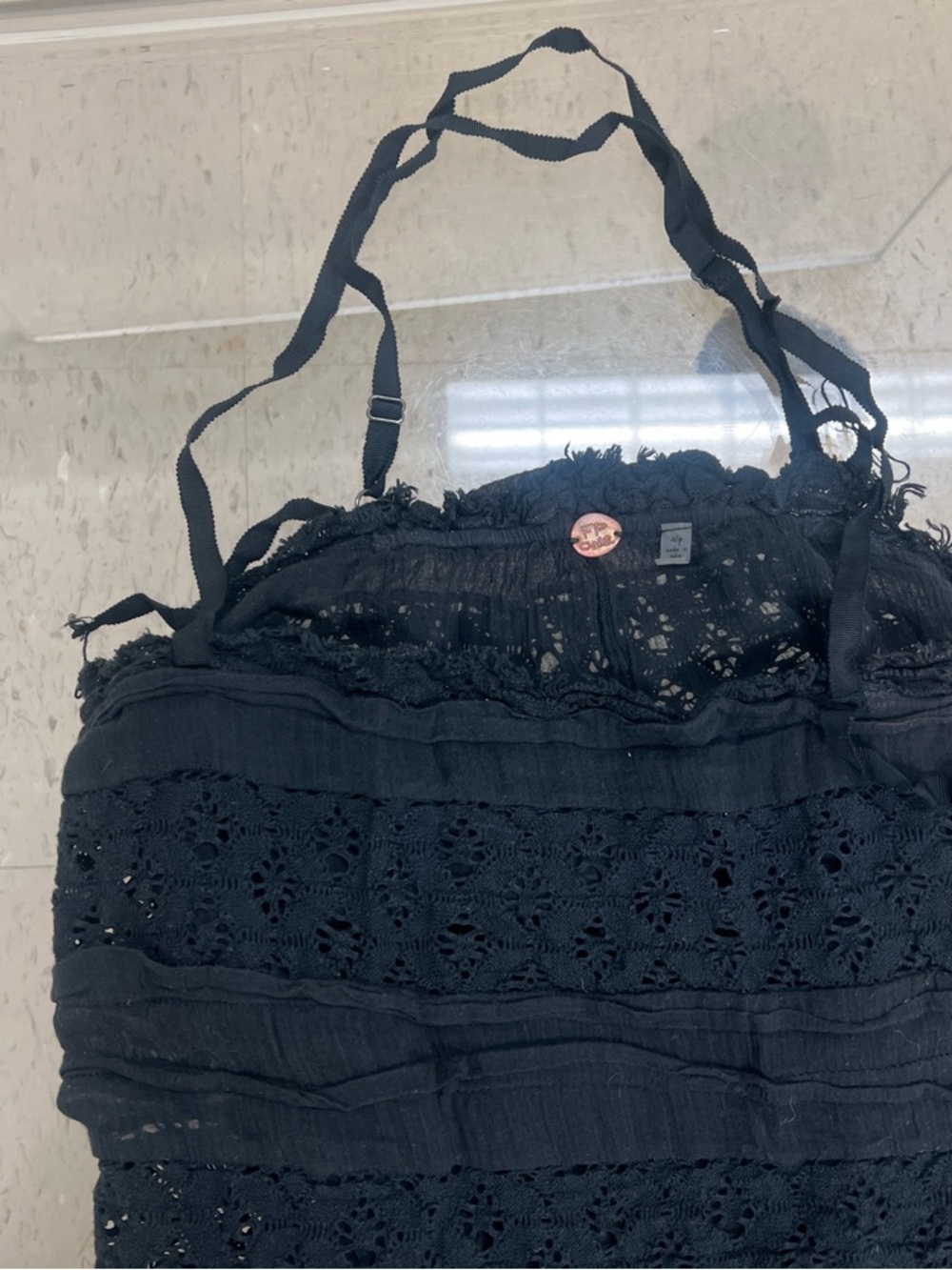 Free People Black Tiered Boho Mini Dress - Picture 3 of 3